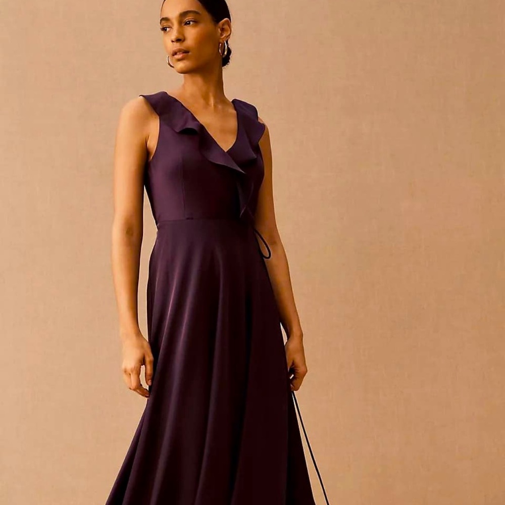 Anthropologie Graceful & Stylish Tansy Satin Charmeuse Maxi Dress - Picture 3 of 4